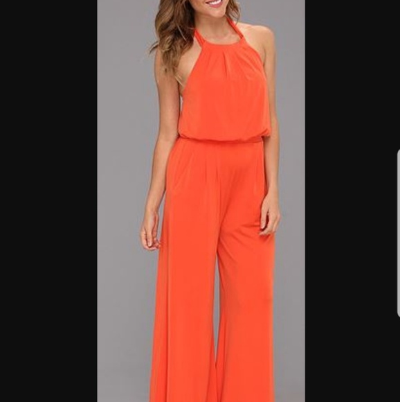vince camuto orange jumpsuit